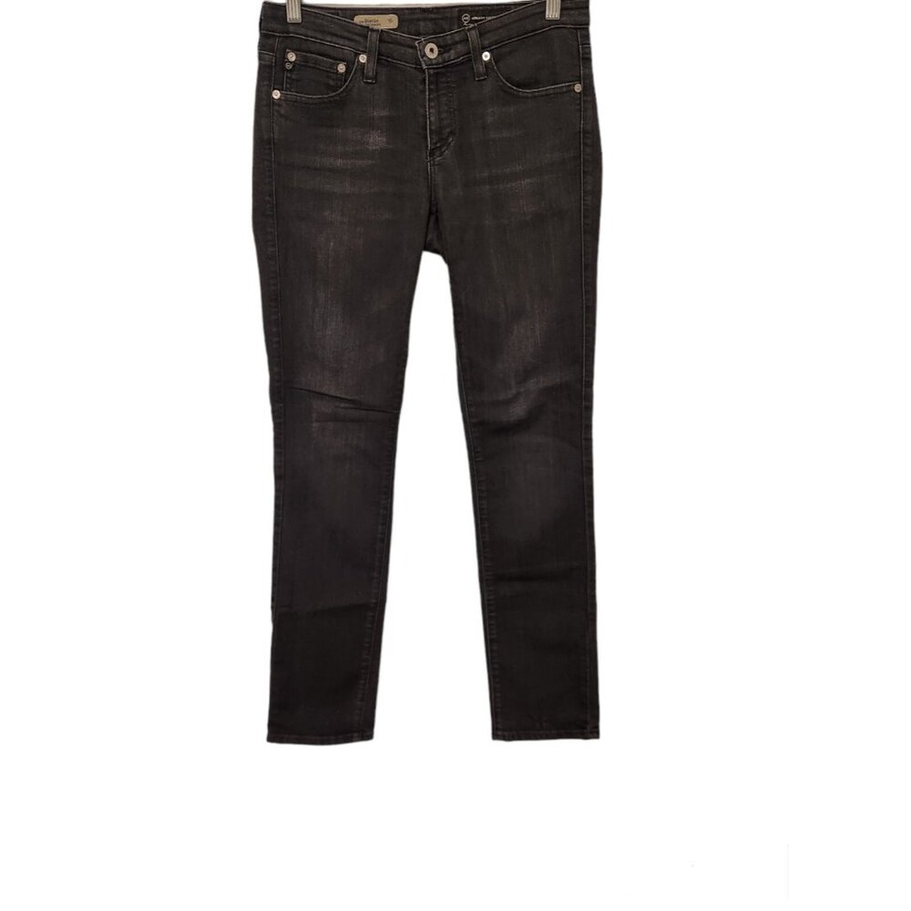 AG Adriano Goldschmied Jeans The Stevie Slim Straight Leg Jean Black 27R 30x30